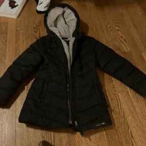 Lands End Girls Size Xs  5 6 Coat Black Fleece Lined Warm Jacket